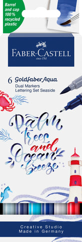 GoldFaber Aqua Dual Marker - Wallet   x 6 Lettering Set Set Seaside