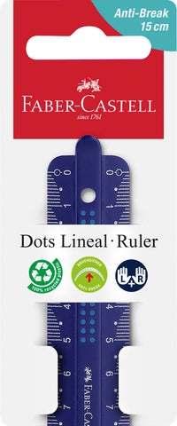 Ruler 15 cm Dots Break Resistant - Blue