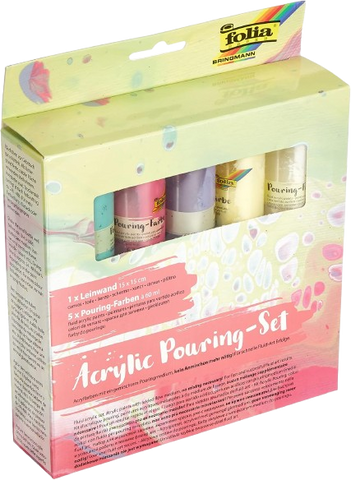 Folia - Acrylic Pouring Set Pastel Includes Canvas 20x20cm