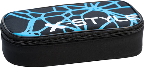 Black & Neon Blue - Pencil Case Jumbo Empty