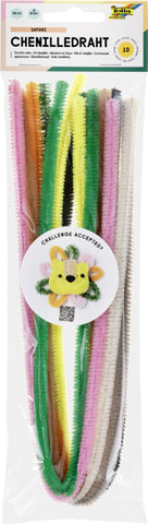 Chenille stems 50cm/8mm - Pkt x 10 Assorted Colours Space Universe