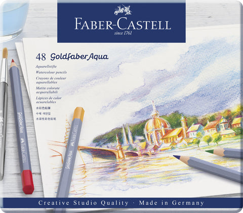 Watercolour Pencil Goldfaber Aqua - Tin x 48 Assorted Colours