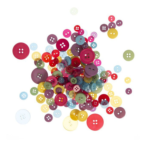 Buttons - Pkt x 25g/Assorted Sizes and Colours