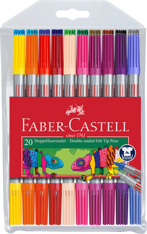 Felt Tip Double-Ended Pens - Wallet X 20