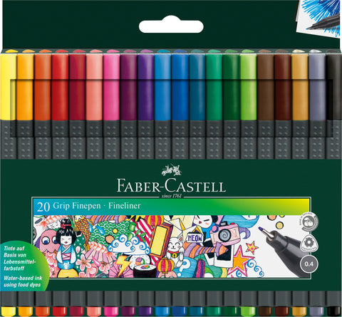 Finepen Grip - Wallet x 20 Assorted Colours