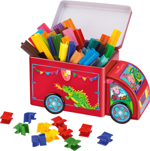 Markers Gift Set - Felt Tip Connector Pens /Metal Truck