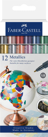 Creative Metallic Marker  - Pkt x12 Assorted Colours