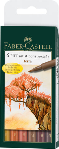 Pitt Artist Pens Wallet x 6 - Terra