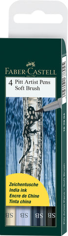 Pitt Artist Pens Wallet x 4 - Grey Tones/SB