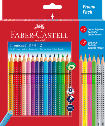 Colouring Pencils Grip - Pkt x 18+4+2 Assorted Colours