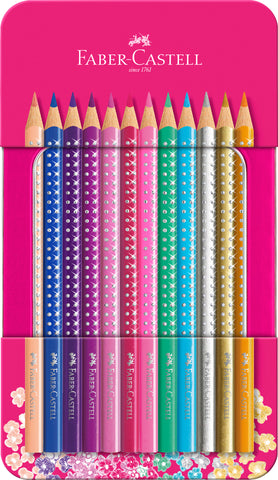 Colouring Pencils Grip SPARKLE Gift Set - x 12 Assorted Colours