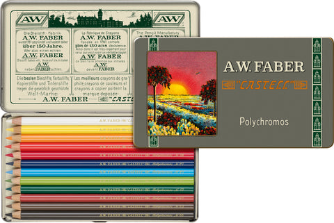 Colouring Pencils Polychromos - Limited Edition Tin x 12 Assorted Colours