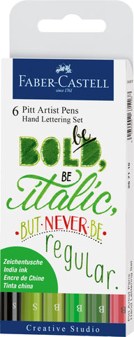Pitt Artist Pens Wallet x 6 - Hand Lettering/Be Bold