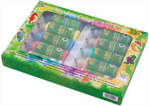 Folia - Funny Colour Antik /Window Paints Set X10