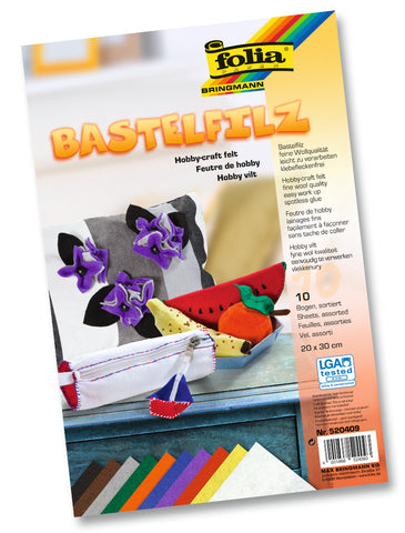 Felt Sheets - 20 x 30/Pack x 10 Assorted Colours