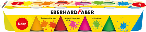 Tempera/Poster Colours - Pack x 6 tubs x 25ml/Neon