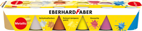 Tempera/Poster Colours - Pack x 6 tubs x 25ml/Metallic