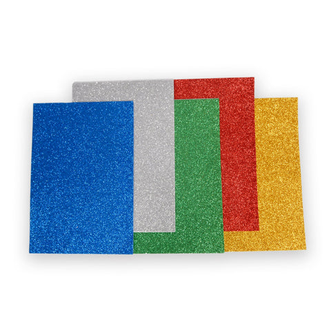 Foam Sheet Glitter - 20 x 30/1 Sheet/Basic Assorted Colours