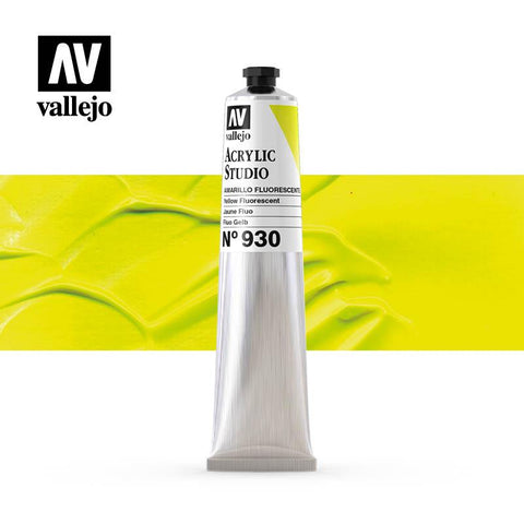 Tube Acrylic Paint Vallejo 58ml - (930) Fluorescent Yellow