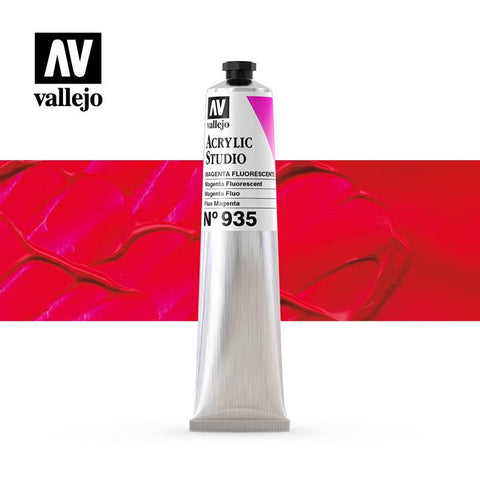 Tube Acrylic Paint Vallejo 58ml - (935) Fluorescent Magenta