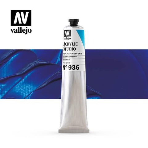 Tube Acrylic Paint Vallejo 58ml - (936) Fluorescent Blue