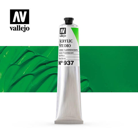 Tube Acrylic Paint Vallejo 58ml - (937) Fluorescent Green