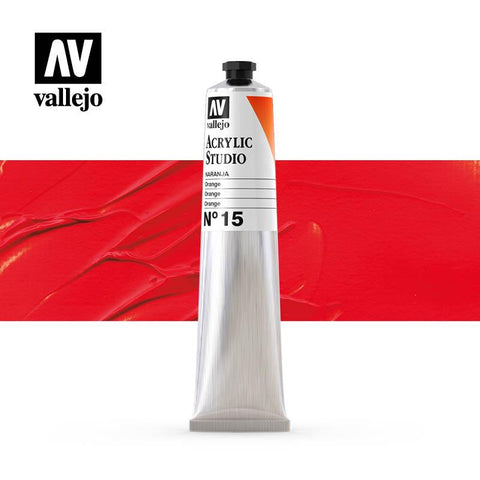 Tube Acrylic Paint Vallejo 58ml - (15) Orange