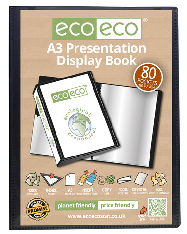 Presentation Display Book ECO A3 80pgs/160 viewing - Black