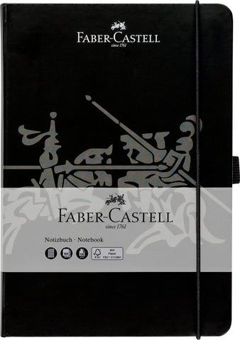 Faber Castell A5 Notebook Hard Bound 100gsm/Squared - Black