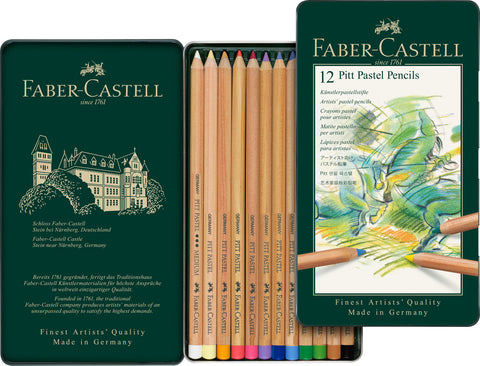 Pitt Pastel Pencils - Tin x 12 Asstd Cols