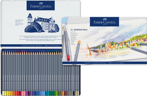 Goldfaber Aqua Watercolour pencils - Tin x 36 Asstd Cols