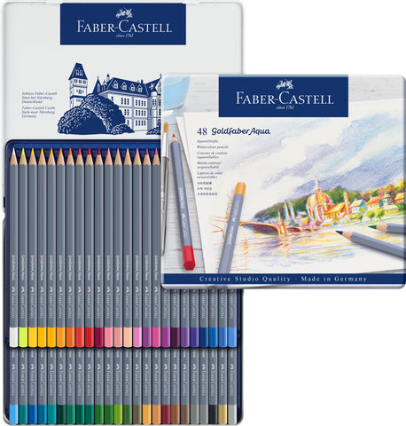 Goldfaber Aqua Watercolour pencils - Tin x 48 Asstd Cols