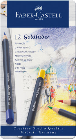 Goldfaber Colour Pencils - Tin x 12 Asstd Cols