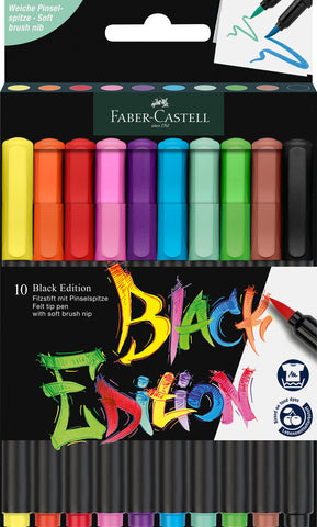 Brush Pen  Black Edition Packet x 10