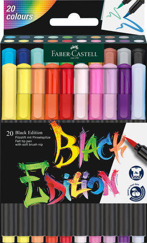 Brush Pen  Black Edition Packet x 20