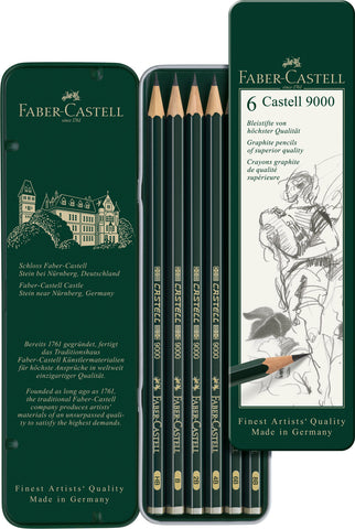 Castell 9000 Art Set - Tin x 6 Assorted Grades