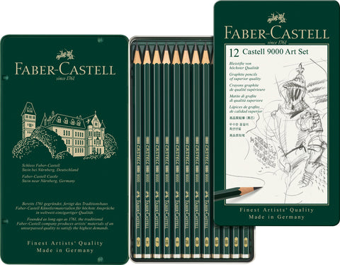 Castell 9000 Art Set - Tin x 12 Assorted Grades