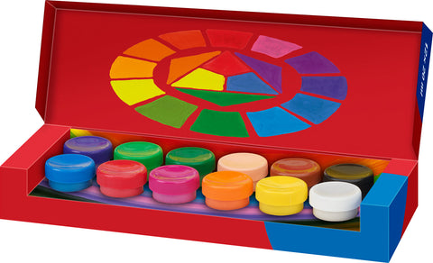 Tempera/Gouache Colours - Pack x 12 tubs x 20ml