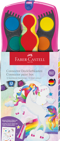 Water-Colour Concept - Paint Box UNICORN x 12 Asstd Cols/glitter/stickers