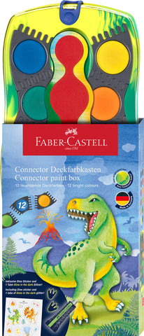Water Colour Concept - Paint Box DINO x 12 Assorted Colors + Glitter/Stickers