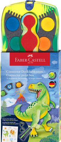 Water-Colour Concept - Paint Box DINO x 12 Asstd Cols/glitter/stickers