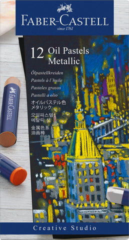 Creative Studio Oil Pastels Metallic - Box x 12 Asstd Cols