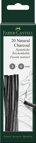 Natural Charcoal - 3-6mm/Blister x 20 pieces