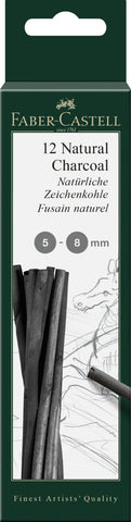 Natural Charcoal - 5-8mm/Blister x 12 pieces