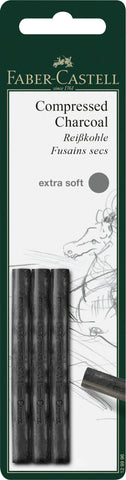 Pitt Charcoal Compressed - Extra Soft/Blister x 3 pieces