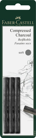 Pitt Charcoal Compressed - Soft/Blister x 3 pieces