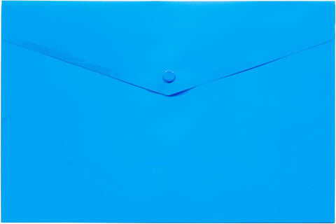 Plastic Envelope File With Button A4 ECO - Blue