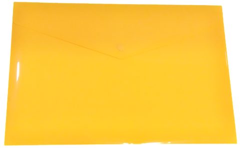 Eco-friendly A4 Plastic Envelope File With Button - Yellow