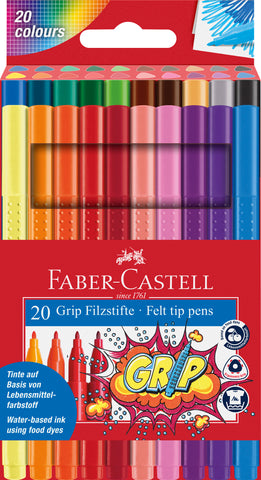 Colour Markers Grip - Wallet x 20 Assorted Colors