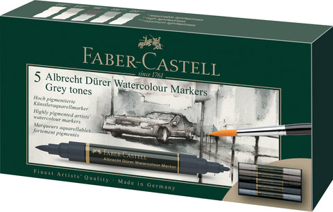 A Duerer Water Colour Markers - Carton Wallet x 5 Grey Tones